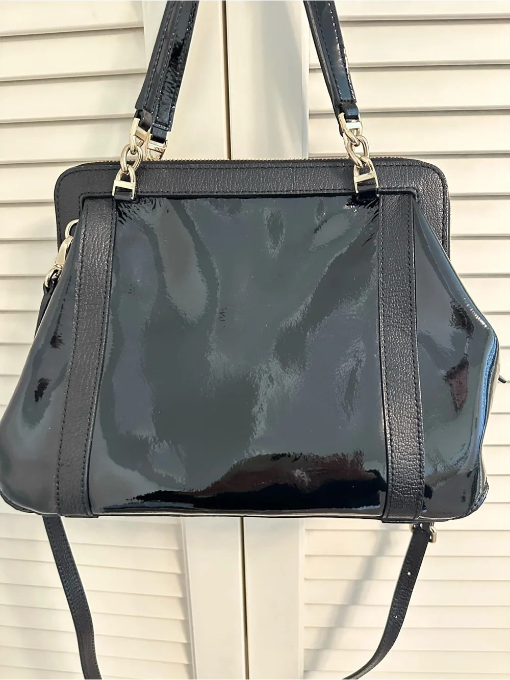 kate spade Black Patent Leather Shoulder Satchel - Picture 3 of 5